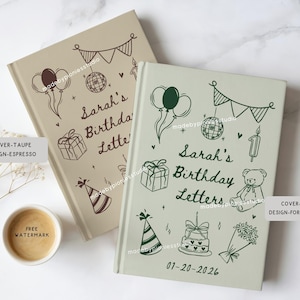 Personalized Kids Birthday Letters Hard Cover Journal, Custom Any Age Teddy Bear Theme Keepsake Memory Notebook,Custom First Bday Guest Book image 8