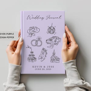 Personalized Wedding Hardcover Notebook, Engagement Journal Gift For Future Bride,Custom Couple Name Newly Engaged Bridal Shower Memory Book image 8