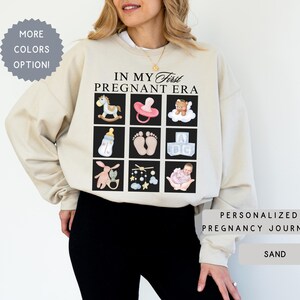 Personalized Pregnant Mom Sweatshirt, Custom Pregnancy Reveal Sweater, New Mom Maternity Clothes Gift, Baby Announcement Outfit, Baby Shower