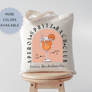 Aperol Spritz Custom Bach Favors for Bridesmaids Tote, Cocktail Themed Bachelorette Bags ,Bridal Party Favor Wedding Welcome Bag Bach Gift