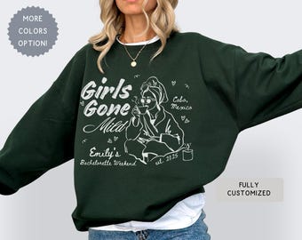Personalized Girls Gone Mild Bach Matching Sweatshirt, Custom Spa Bachelorette Sweater, Sleepover Luxury Merch Bridal Shower Party Favors,