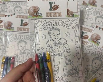 Football  Birthday Coloring Pack Party Favors