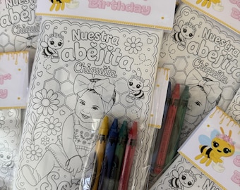 Personalized Abejita Chiquitita Birthday Coloring Pack Party Favors