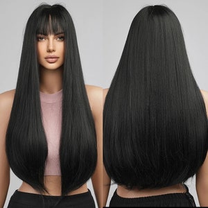 Black wig etsy online