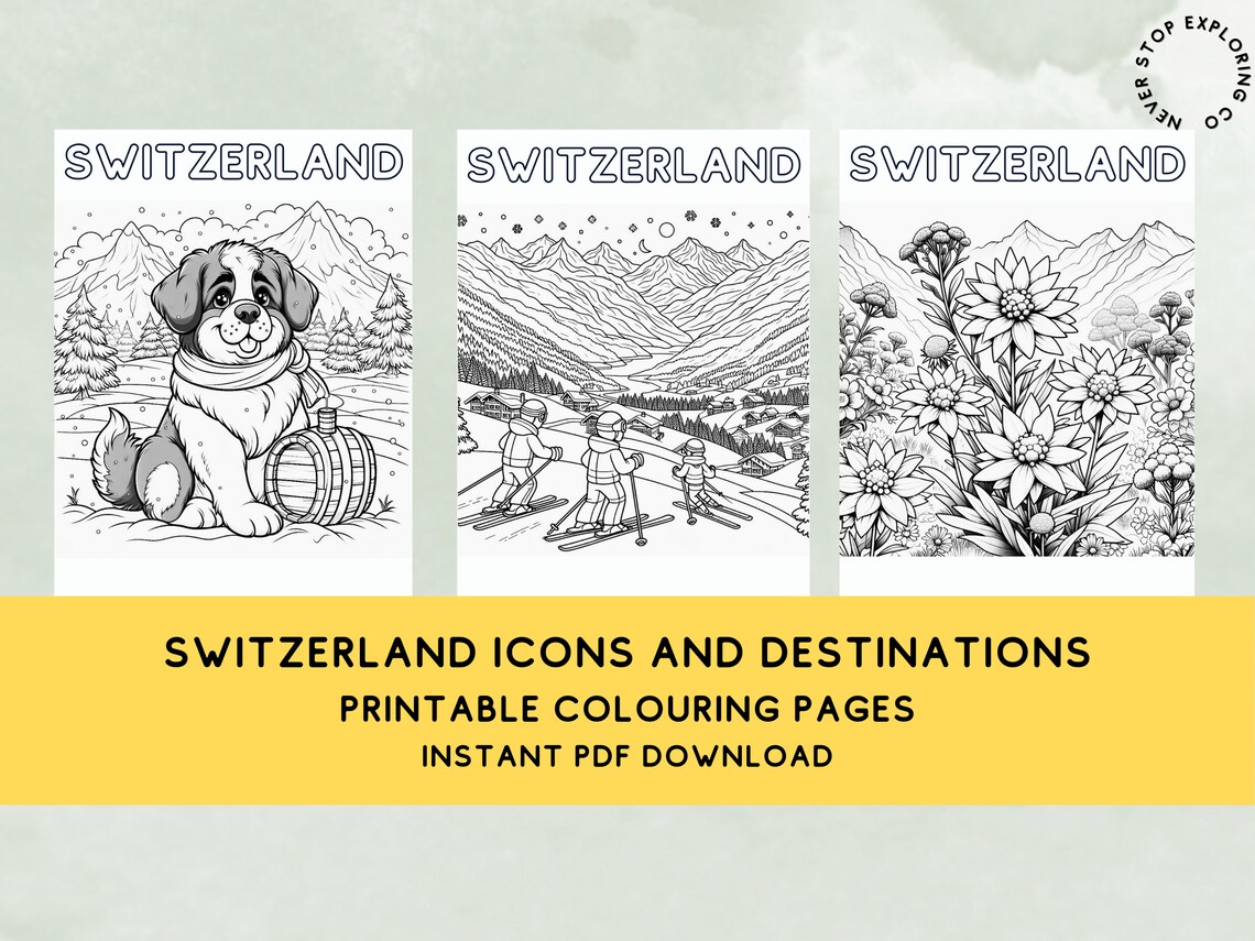 Printable Switzerland Colouring Pages for Kids. Colouring Book. Kids ...