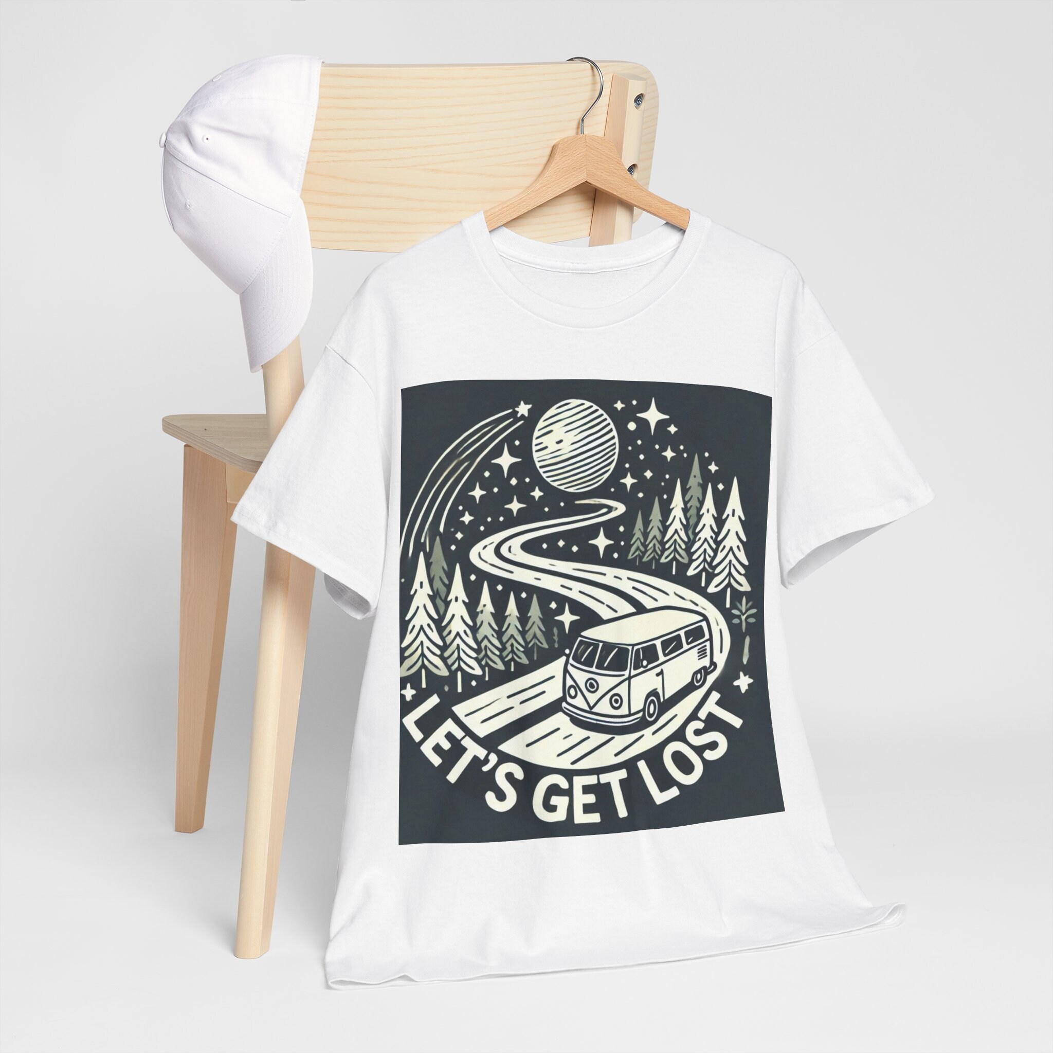Let's Get Lost Travel Unisex Heavy Cotton Tee. Gift Present T