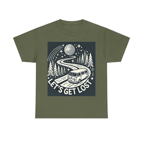 Let's Get Lost Travel Unisex Heavy Cotton Tee. Gift Present T