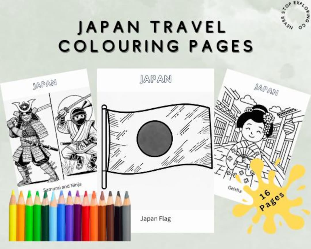 Japan Colouring Pages for Kids | Printable Travel Activities ...
