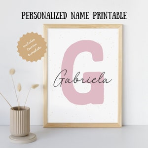 Personalized Initial Name Prints Custom canva template New Baby Birth Print Nursery Printable Custom Letter Print birth print crib sign