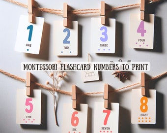 Flashcards numbers Numbers Flash Cards Preschool Counting Flash Cards Number Cards 1-10 Montessori Flash Cards Instant Download todler math