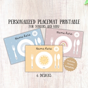 Personalisierte Name Montessori bildungs Platzset Canva Vorlage Montessori Tischset druckbare Kleinkind Tischset homeschool Aktivität Tischset