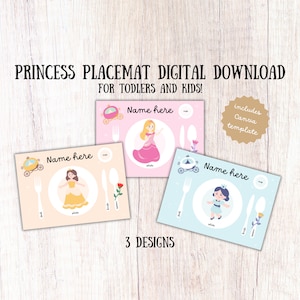 Prinzessin Tischset personalisierte Name Montessori bildungs-Tischset druckbare Montessori Tischset Kleinkind homeschool Aktivitäts-Tischset