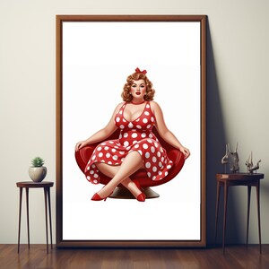 Pin Up Girl, Poster, Vintage Poster, Varga Style Poster, Retro Wall Art, Vintage Art, Home Decor, Classic Poster, Classic Pin Up
