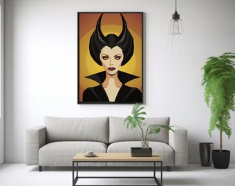Printed Poster, Maleficent Art Print, Disney Sleeping Beauty, Villains Art, Gothic, Princess Aurora