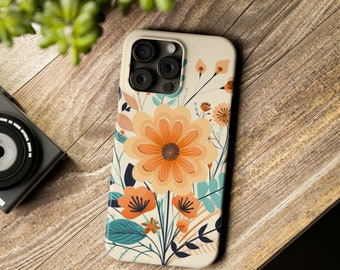 Floral iPhone Case, Artistic Slim Protective Phone Cover