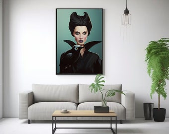Printed Poster, Maleficent Art Print, Disney Sleeping Beauty, Villains Art, Gothic, Princess Aurora