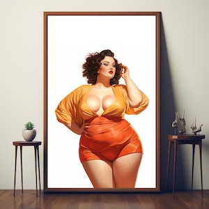 Printed Poster, Varga Style Pin Up Poster, Retro Wall Art, Vintage Art, Home Decor, Classic Poster, Classic Pin Up