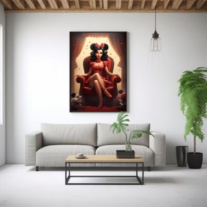 Printed Poster, Varga Style Pin Up Poster, Retro Wall Art, Vintage Art, Home Decor, Classic Poster, Classic Pin Up