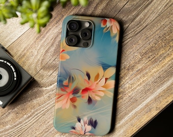 Floral iPhone Case, Artistic Slim Protective Cover