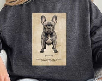 French Bulldog Sweatshirt with Vintage Paper Background