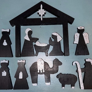 Black & Silver Nativity Set