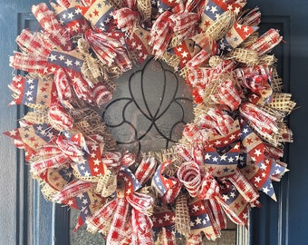 Red white and Blue Wreath