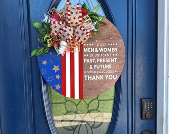 Red, White & Blue door hanger