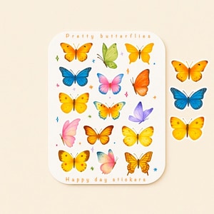 Butterflies stickers sheet , journal stickers ,scrapbook stickers, illustration stickers, butterflies stickers , stickers sheet (free shippi