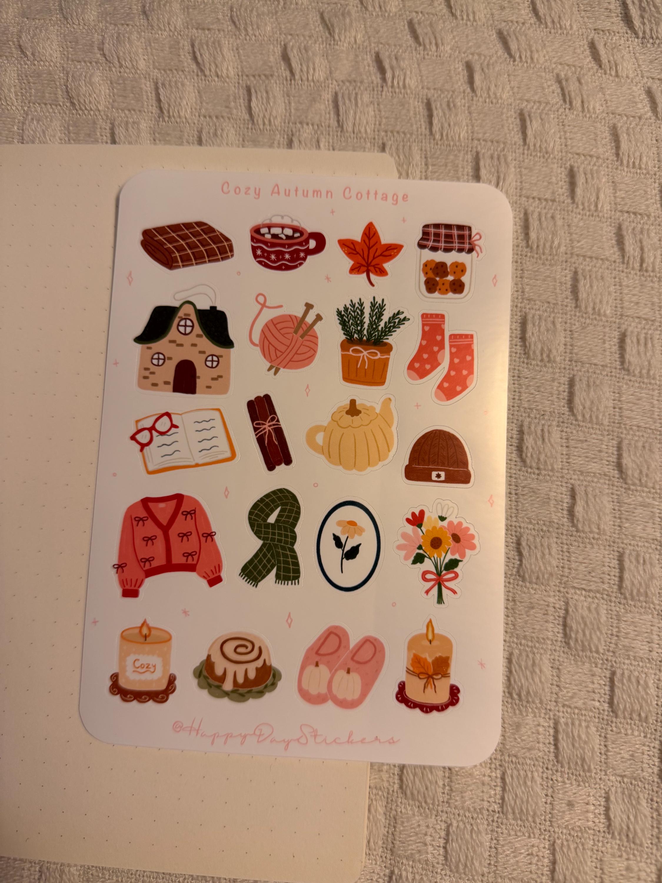 Cozy Autumn Cottage - Sticker Sheet - Etsy