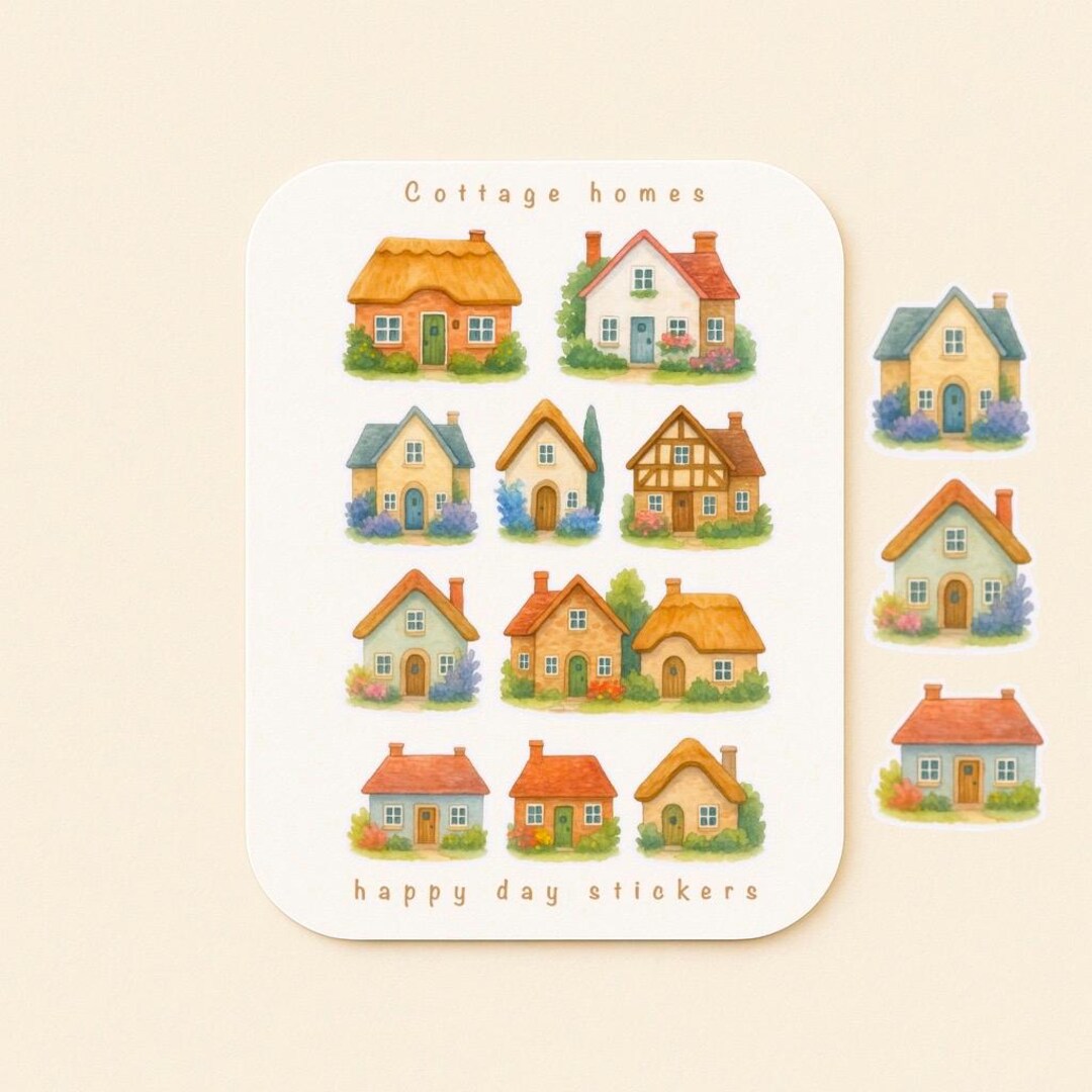 Cottage Home - Sticker Sheet - Etsy