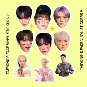 Taeyong, NCT 127,NCT, Cute stickers set Vinyl Sticker Bundle - 9 stickers - Free Shipping!