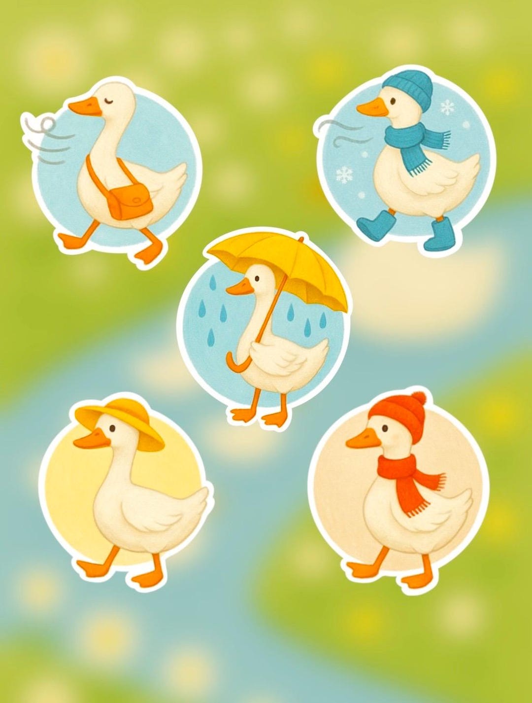 Seasonal Duck Sticker Pack - Waterproof Vinyl Stickers - Etsy