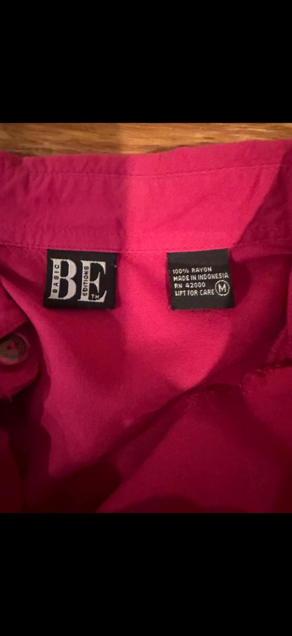 Basic Editions Pink Casual Button Down Shirt - image 3