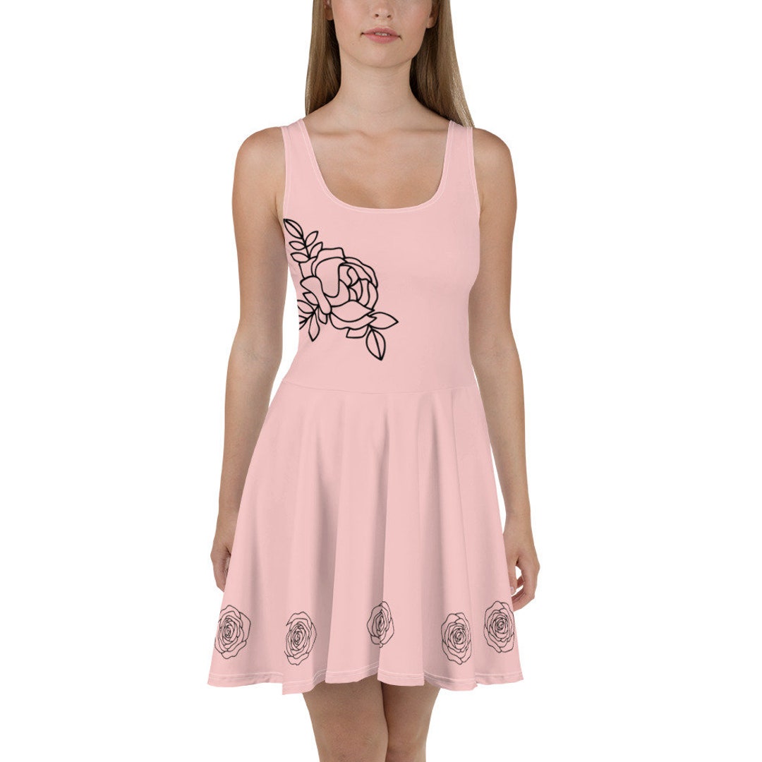 Robe Patineuse Sans Manches - Imprimé Fleuri Multicolore Et Noir - Taille S - Occasion Très Bon état