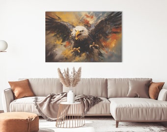 Fierce Hawk Canvas Print, Wall Decor, Office Decor, Fine Art, Living Room Art