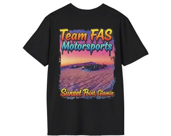 Glamis Sand Dunes & Team FAS Motorsports Sunset T-Shirt - Vibrant Off-Road Adventure Tee - Sunset Point