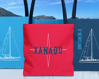 Custom Boat Logo Tote Bag: Personalized Nautical Sailor Gift