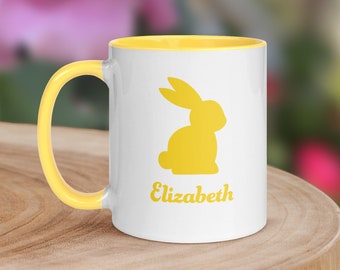 Personalized Bunny Mug: Custom Name Easter Gift