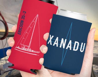 Custom Boat Coozy: Personalized Nautical Gift for Sailor