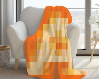 Monogram Pixel Art Plush Blanket: Personalized Minky Fleece