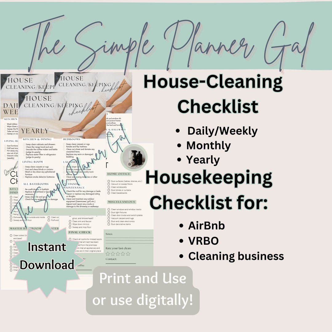 Digital Housekeeping Checklist for Home & Business / Cleaning Checklist