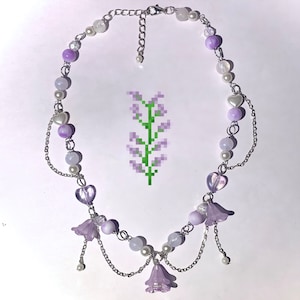 Flower inspired Necklace | Lily of The Valley Aesthetic Choker | Fairycore Spring Jewelry | lilac tulip Fairy Accessories | Gifts for Women