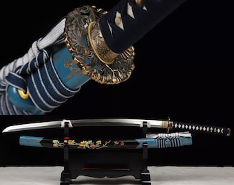 Handmade L6 Steel Japanese Samurai Sword, Sharp Hamon Blade