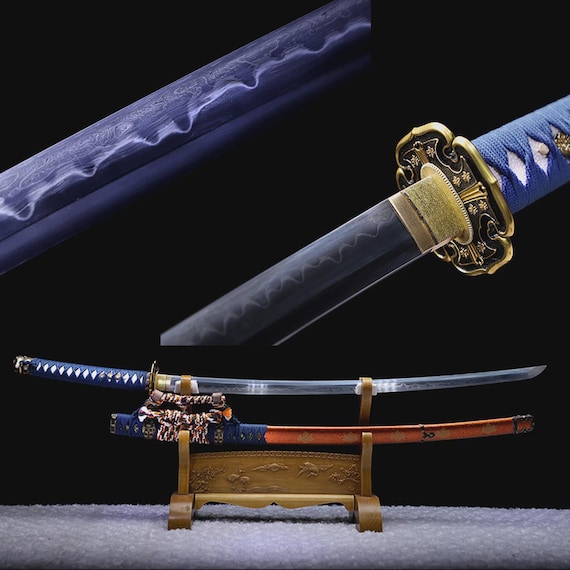 Honsanmai Steel Katana: Clay Tempered Japanese Sword, Real Hamon