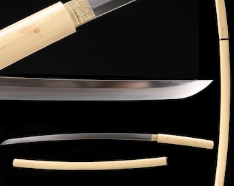 Handmade Shirasaya Katana: Clay Tempered Steel Japanese Samurai Sword