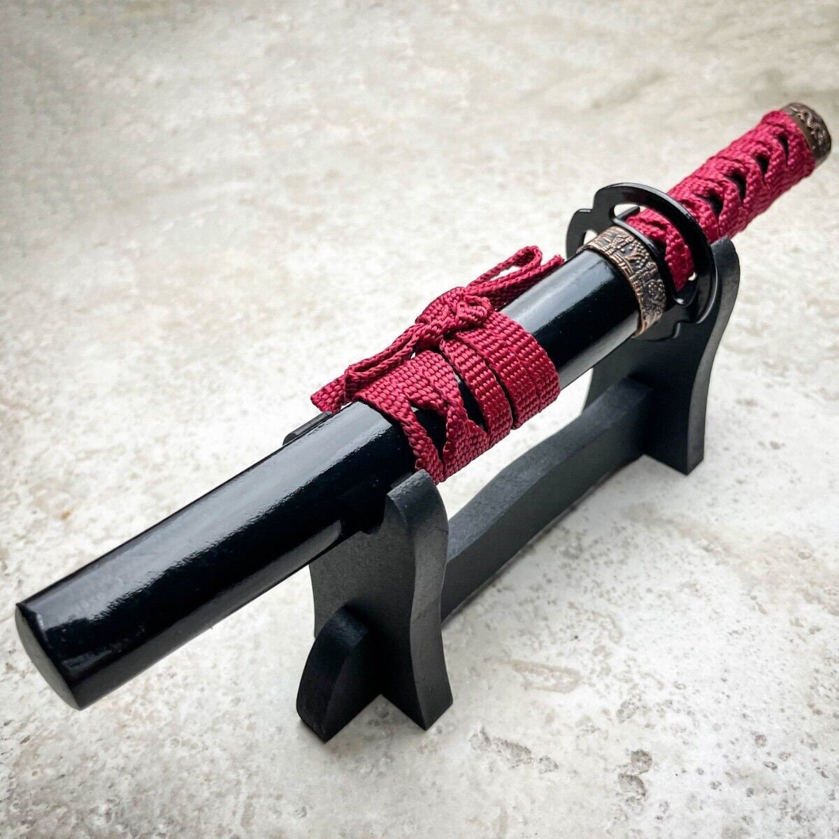 Mini Japanese Samurai Sword Letter Opener with Stand (9.5")