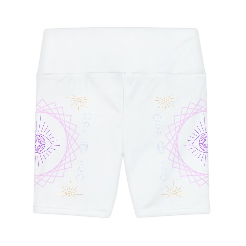 Short d'entraînement pour femmes Third Eye, short de vélo, short de printemps, été, éveil spirituel, psychédélique, short taille haute image 3