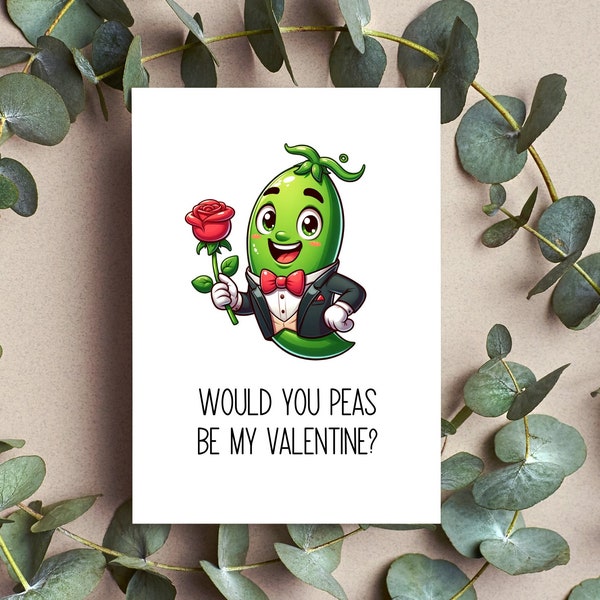 Be My Valentine Love Card Punny Valentines Day Card For Girlfriend Pun Card for Best Friend Punny Card Galentines Day Card Gift