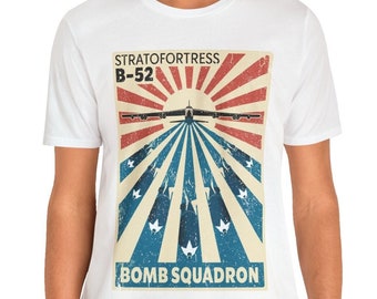 B-52 Stratofortress BUFF Bomber Vintage Distressed USA Patriotic Military Aviation Bomb Squadron Poster Unisex Softstyle T-Shirt