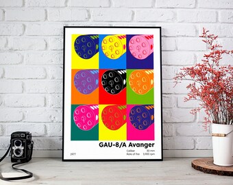 A-10 Warthog Aviation Cannon Pop Art Matte Poster